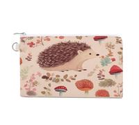 Lovely Hedgehog Coin Purse with Zipper Coin Wallet Coin Pouch Canvas Change Purse Pouch Zero Wallet Coin Bag