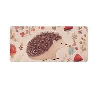 Lovely Hedgehog Desk Mat with Stitched Edges, Rubber Mouse Mat for Keyboard Mats Non-Slip Waterproof Desk Pad Office Supplies Large Gaming Mouse Pad for Home Work