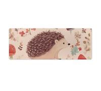 Lovely Hedgehog Desk Mat with Stitched Edges, Rubber Mouse Mat for Keyboard Mats Non-Slip Waterproof Desk Pad Office Supplies Large Gaming Mouse Pad for Home Work