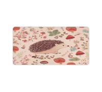 Lovely Hedgehog Desk Pad Large Washable Desk Mat Non-Slip Rubber Base Smooth Surface Mouse Pads Generic Keyboard Pad Portable Desk Protector for Laptop Computer Mat