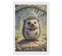 Lovely Hedgehog Diamond Art Kits for Adults 8"x12" DIY Diamond Painting Kit for Beginners Gem Art Painting with Round Full Drill Diamonds DIY Paint Paintings for Home Wall Decor Gift