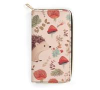 Lovely Hedgehog Leather Wallet, Bifold Stylish Wallets, Credit Card Holder for Passport Covers, Purse Passport Bag for Men Women