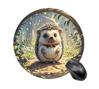 Lovely Hedgehog Mouse Pad Non-Slip Rubber Base Mouse Mat Smooth Surface Stitched Edges Mousepad Aesthetic Durable Compatible with All Mice for Office & Gaming, Desk Accessory