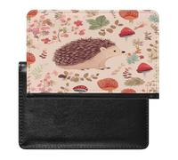 Lovely Hedgehog Passport Holder Cover Leather Passport Wallet RFID Blocking Travel Wallet Documents Organizer Passport Protector Passport Cover for Men&Women