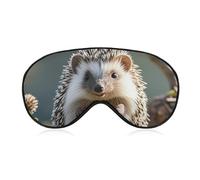 Lovely Hedgehog Sleep Mask Comfort Travel Eye Masks with Adjustable Elastic Strap Soft Funny Block Light Sleep Eye Cover for Side Sleeper for Nap Men Women Gift