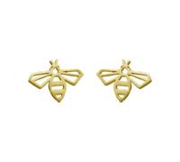 Lovely Honey Bee Stud Earrings Stainless Steel Bumblebee Hollow Bees Cartilage Studs Earring for Women Girls Simple Jewelry Gifts (Gold)