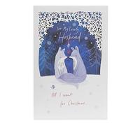 Lovely Husband All I Want 3D Cut Out Foxes Christmas Card Xmas Greeting Cards