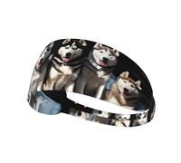 Lovely Husky Print Sports Headbands For Men Women, Moisture Wicking Sweat Band Elastic Wide Hair Bands,For Running, Cycling,Gym Exercise