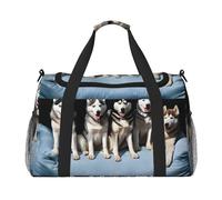Lovely Husky Print Womens Sports Bags Travel Bag - Gym Tote Bag with Compartment,Duffel Bags for Men,Ladies Holdall,Carry On Weekend Travel Handbags for Women