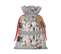 Lovely Husky Printed Drawstring Gift Bags,Various Sizes, Bulk Plastic Packaging Bags