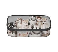 Lovely Husky Printed Pencil Case Cute High Capacity Pen Pencil Pouch Bag with Zipper - Versatile and Durable for School, Office, and Travel
