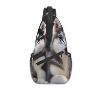 Lovely Husky Printed Sling Bag Crossbody Backpack for Men Women, Versatile Casual Shoulder Chest Bag for Running Hiking Cycling Travel Work