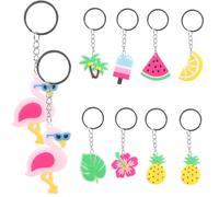 Lovely Key Chain Pendant Decorative Keychain Ornament Hawaiian Keychain Flamingo Pineapple Keychain Keyring Key Chain Ornament Cartoon Keychain Beach Surfboard Keychains Hanging
