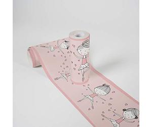 Lovely Kids Wallpaper Borders Self-Adhesive Dancing Ballerina A.S. Création Wallpaper Borders for Kids 5.00 m x 0.155 m Pink Made in Germany 403722 403722