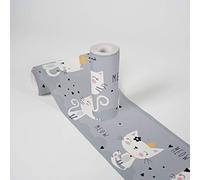 Lovely Kids Wallpaper Borders Self-Adhesive Meow Cats A.S. Création Wallpaper Borders for Kids 5.00 m x 0.155 m Grey White Black Made in Germany 403742 403742