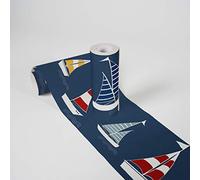 Lovely Kids Wallpaper Borders Self-Adhesive Sailor Friends A.S. Création Wallpaper Borders for Kids 5.00 m x 0.155 m Blue Red Yellow Made in Germany 403757 403757