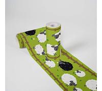 Lovely Kids Wallpaper Borders Self-Adhesive Sheep Family A.S. Création Wallpaper Borders for Kids 5.00 m x 0.155 m Green Black White Made in Germany 403733 403733