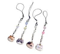 Lovely Kitten Phone Charm Sweet Animal Pendant Keychain Creative Strap Phone Strap for Women and Girls, フリーサイズ