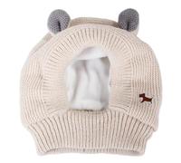 Lovely Knitted Dog Hat, Beige, Beige, Large | Warm Inner Lining, Comfortable, Dog Hat with Ear Holes, for Cold Weather, Outdoor Walks, Photoshoots, Dogs