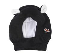 Lovely Knitted Dog Hat, Black, Black, Small | Warm Inner Lining, Comfortable, Dog Hat with Ear Holes, for Cold Weather, Outdoor Walks, Photoshoots, Dogs