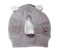 Lovely Knitted Dog Hat, Grey, Grey, Small | Soft-Lined, Winter, Dog Hat with Ear Slits, for Outdoor Walks, Photoshoots, Dogs, young dogs