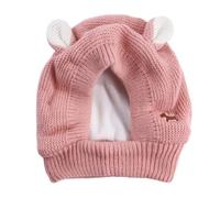 Lovely Knitted Dog Hat, Pink, Pink, Small | Soft-Lined, Winter, Dog Hat with Ear Slits, for Outdoor Walks, Photoshoots, Dogs, young dogs