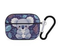 Lovely Koala Airpod Pro Case AirPods 2 Case for Women Hard Shell Protective Cover with Carabiner Keychain Compatible with AirPods Case 2nd 1st Generation, Front LED Visible Black