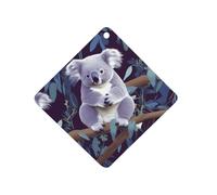 Lovely Koala Car Air Freshener Hanging, Long Lasting Scented Car Aromatherapy Tablets, Rhombus Fragrance Scented Cards for Vehicles, Bedroom, Wardrobe Black-style