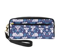 Lovely Koala Double-Sided Printed Leather Portable Makeup Pouch-Multi-Purpose Cosmetic Bag, Pencil Case and Organizer for Women