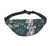 lovely Koala Fanny Pack for Men Women Crossbody Waist Bag Everywhere Belt Bag Wallet Hip Bum Bag with Adjustable Strap Casual Chest Bag for Outdoor Hiking Cycling, Black, One Size
