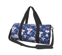 Lovely Koala Large Round Travel Duffle Bag, Full-Print Canvas Weekender with Padded Lining, Multiple Pockets,Detachable Shoulder Strap and Soft Leather Handles