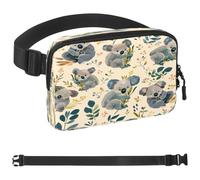 Lovely Koala Pattern Fanny Packs for Women Men, Crossbody Belt Bag with Zipper Pockets,Waterproof Waist Packs with Adjustable Strap for Workout Running Traveling Hiking, Multicolor, One Size