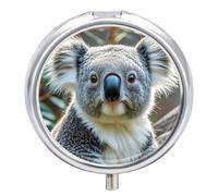 Lovely Koala Pill Case 3 Compartment Portable Pill Box Daily Round Pill Organizer for Pocket Purse Daily Medicine Container to Hold Vitamins Fish Oil Travel Gifts