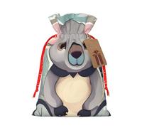 Lovely Koala Print Christmas Drawstring Holiday Candy Bag Xmas Sacks Reusable Wrapping Bags Party Favor