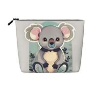 Lovely Koala Print Cosmetic Bag for Women,Faux Linen Makeup Bag Large Capacity,Perfect for Travel Daily Use