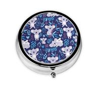 Lovely Koala Print Personalised Portable Pillbox with,Mini Pillbox Compact and Convenient Pill Organiser for Storing and Organising Pills