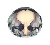 Lovely Koala Print Shower Cap For Women Lightweight Reusable Softdouble Waterproof Layers Leakproof.