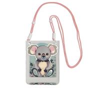 Lovely Koala Print Sling Bag For Men Women, Casual Mini Phone Purses, Anti-Theft Phone Bag, For Hiking Travel, Pink, One Size
