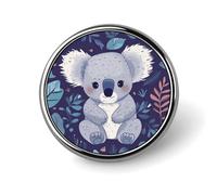Lovely Koala Round Badge for Men Women Durable Stylish Lapel Pins Lightweight Metal Badges for Shirts Jackets Hats
