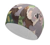 Lovely Koala Swim Cap High Elasticity Anti Slip Waterproof Comfortable Swim Hat Bathing Cap for Men Women