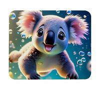 Lovely Koala Swims Underwater Plush Surface Mouse Pad, Thickened Anti-Slip Mat for Office & Gaming