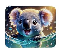 Lovely Koala Swims Underwater Plush Surface Mouse Pad, Thickened Anti-Slip Mat for Office & Gaming