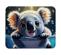 Lovely Koala Swims Underwater Plush Surface Mouse Pad, Thickened Anti-Slip Mat for Office & Gaming