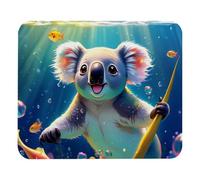 Lovely Koala Swims Underwater Plush Surface Mouse Pad, Thickened Anti-Slip Mat for Office & Gaming