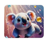 Lovely Koala Swims Underwater Plush Surface Mouse Pad, Thickened Anti-Slip Mat for Office & Gaming