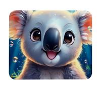 Lovely Koala Swims Underwater Plush Surface Mouse Pad, Thickened Anti-Slip Mat for Office & Gaming