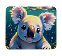 Lovely Koala Swims Underwater Plush Surface Mouse Pad, Thickened Anti-Slip Mat for Office & Gaming