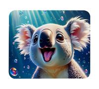 Lovely Koala Swims Underwater Plush Surface Mouse Pad, Thickened Anti-Slip Mat for Office & Gaming