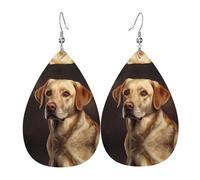 Lovely Labrador Pattern leather earrings | Water drop-shaped printed earrings, suitable for daily/party/dating scenes