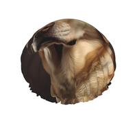 Lovely Labrador Women's shower cap, waterproof, reusable, with washable elastic cord, suitable for long hair and braids, ideal for showering.